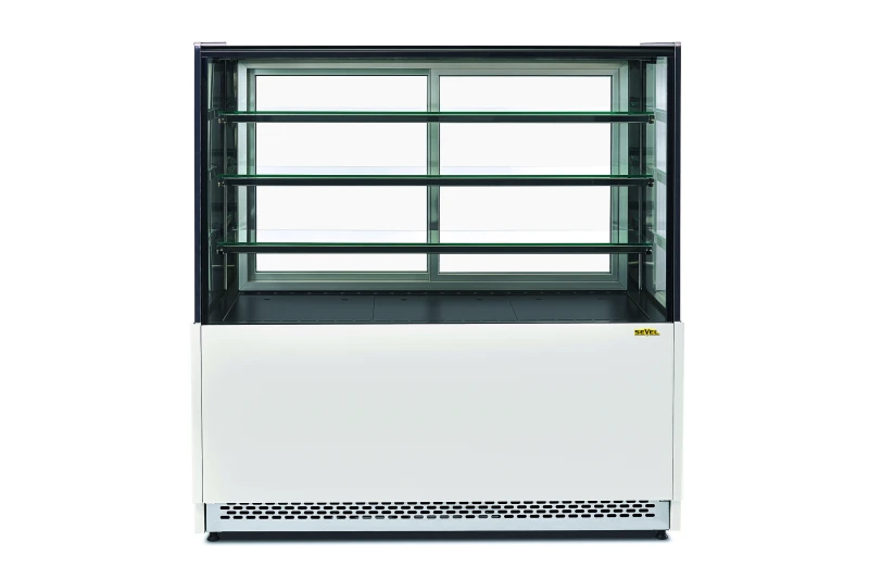 Tekerlek ve sabit ayakla üretilir.
Siyah serigrafi camlar.
Arka tarafı özel üretim sürgülü veya çarpma cam kapıdır. (Dik Cephe, Baklava ve Mayalı
hariç)
Soğutma Kapasitesi; +35°C derecede %60 nem ve ortam koşullarında test edilmiştir